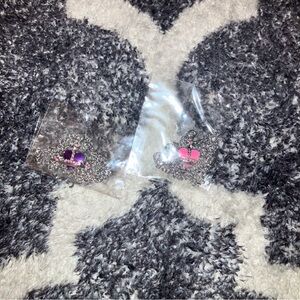 NIB Set of Pink & Purple Punk Heart Saturn Necklaces